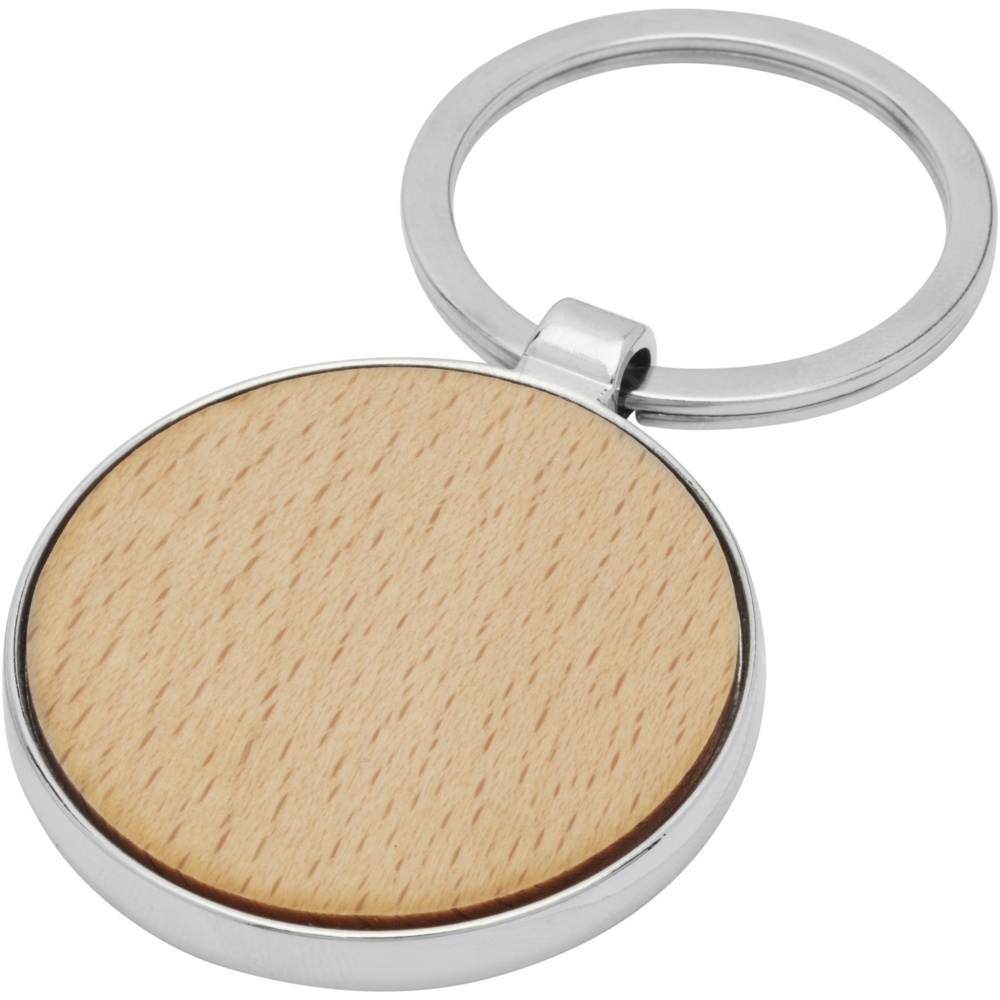 Logo trade promotional products picture of: Moreno beech wood round keychain