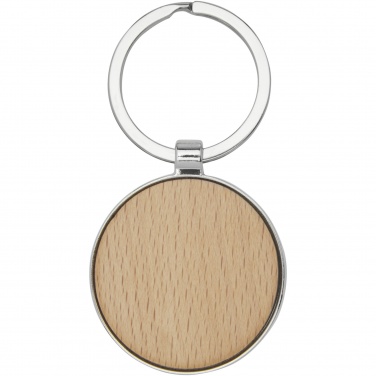 Logo trade promotional giveaways image of: Moreno beech wood round keychain