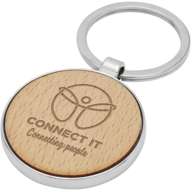 Logotrade promotional product picture of: Moreno beech wood round keychain