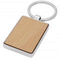 Mauro beech wood rectangular keychain, Natural