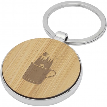 Logo trade promotional products image of: Nino bamboo round keychain