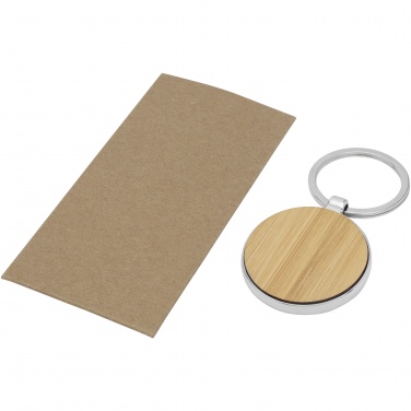 Logo trade business gift photo of: Nino bamboo round keychain