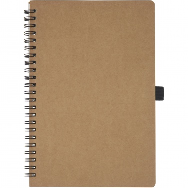 Logo trade promotional items image of: Cobble A5 wire-o recycled cardboard notebook with stone paper