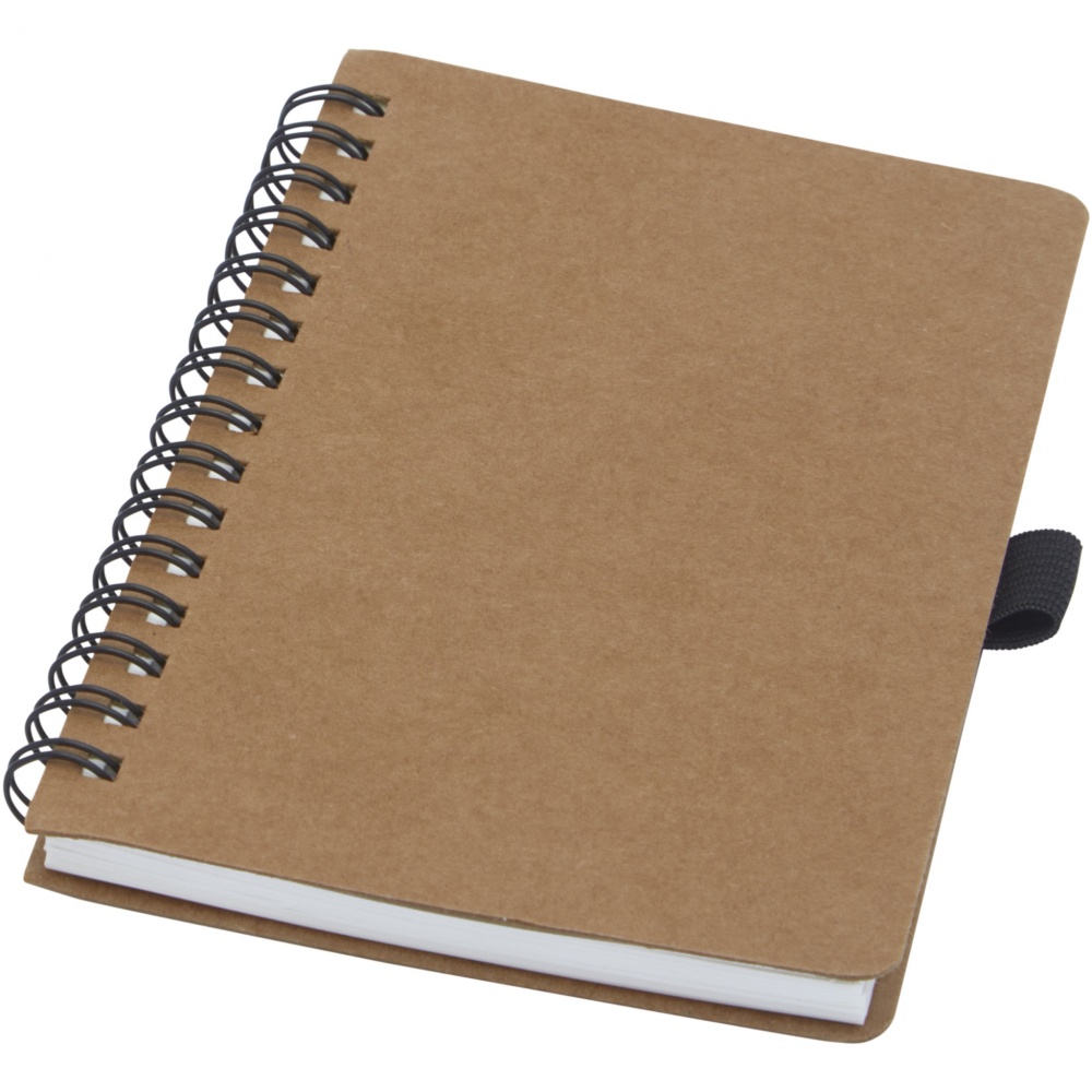 Logotrade promotional giveaway image of: Cobble A6 wire-o recycled cardboard notebook with stone paper