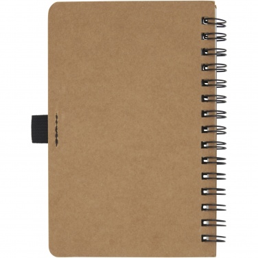 Logo trade advertising products image of: Cobble A6 wire-o recycled cardboard notebook with stone paper