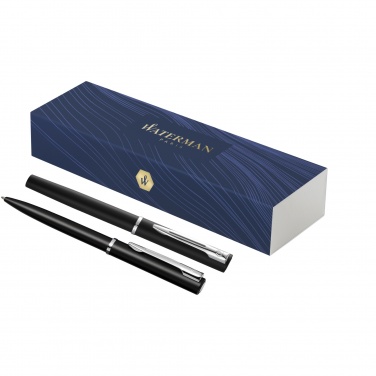 Logo trade corporate gift photo of: Waterman Allure ballpoint and rollerball pen set