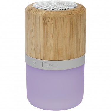 Logo trade promotional giveaways picture of: Aurea bamboo Bluetooth® speaker with light 