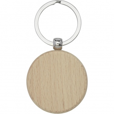 Logo trade promotional gift photo of: Giovanni beech wood round keychain