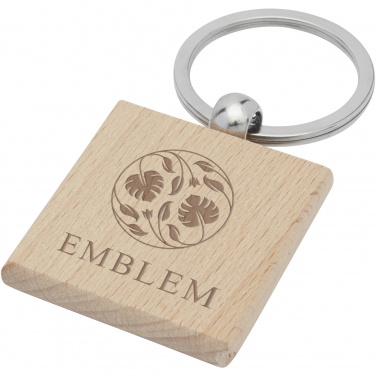 Logo trade promotional product photo of: Gioia beech wood squared keychain