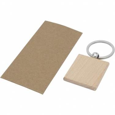 Logo trade advertising products image of: Gioia beech wood squared keychain