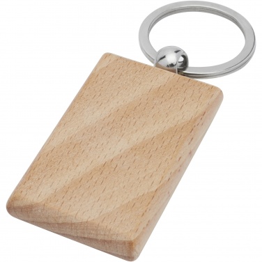 Logo trade promotional gift photo of: Gian beech wood rectangular keychain