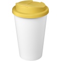 Americano® Eco 350 ml recycled tumbler with spill-proof lid, Yellow / White