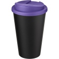 Americano® Eco 350 ml recycled tumbler with spill-proof lid, Purple / Solid black