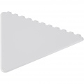 Frosty triangular recycled plastic ice scraper, White