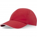 Morion 6 panel GRS recycled cool fit sandwich cap, Red