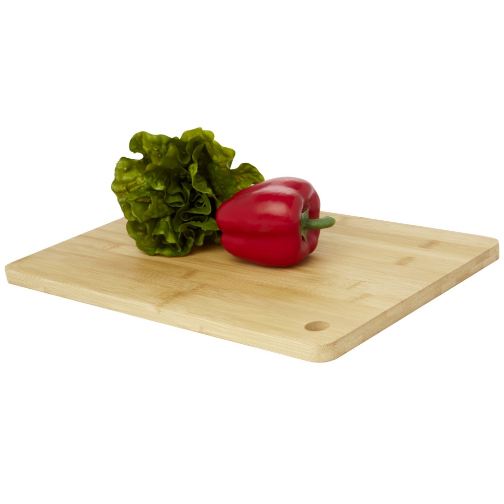 Logo trade promotional giveaways image of: Harp bamboo cutting board