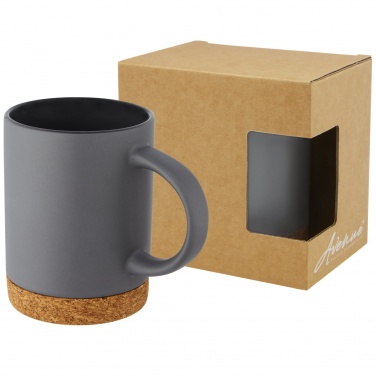 Logo trade promotional merchandise image of: Neiva 425 ml ceramic mug with cork base