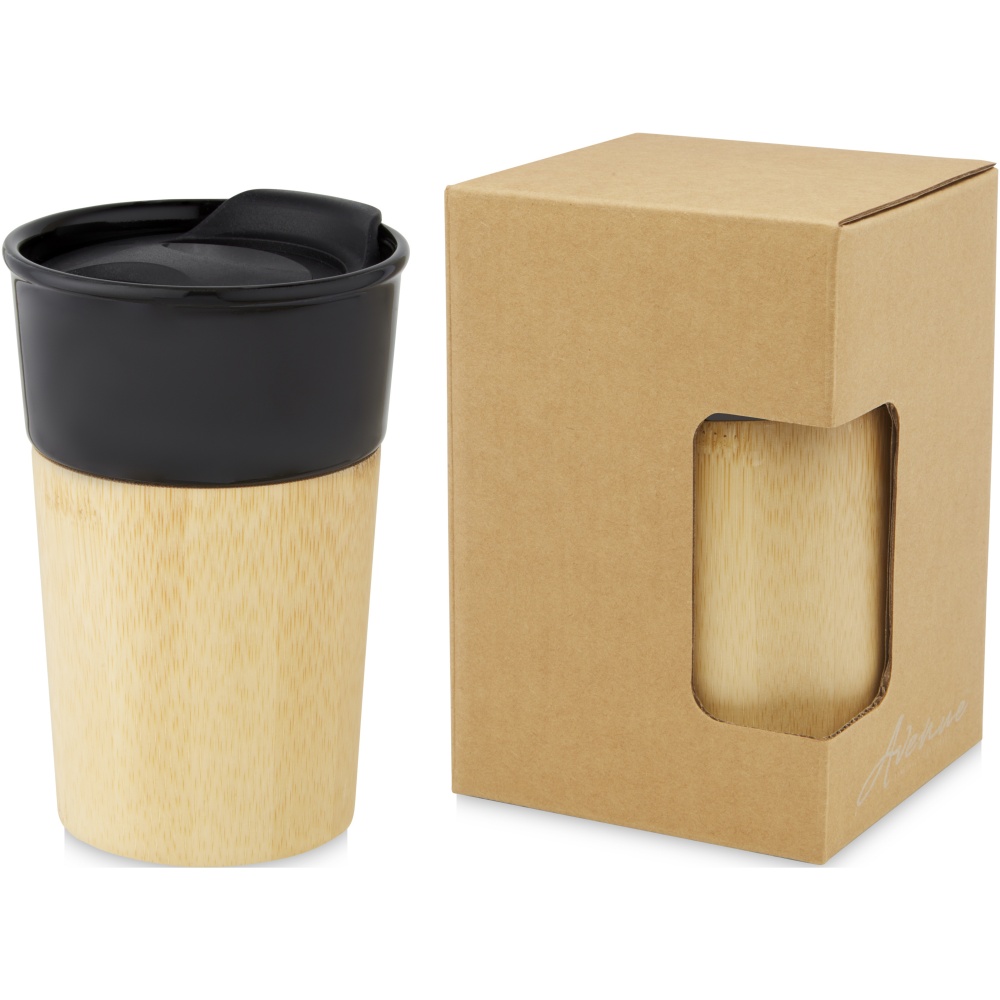 Logo trade promotional gifts image of: Pereira 320 ml porcelain mug with bamboo outer wall