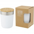 Lagan 300 ml stainless steel tumbler with bamboo lid, White