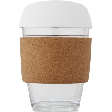 Logo trade corporate gifts image of: Lidan 360 ml borosilicate glass tumbler with cork grip and silicone lid