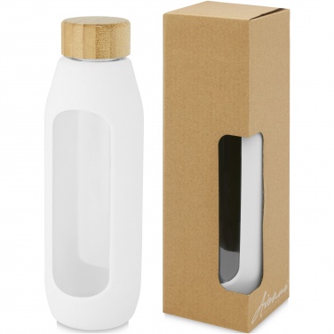 Logo trade promotional merchandise image of: Tidan 600 ml borosilicate glass bottle with silicone grip