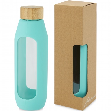 Logo trade promotional merchandise image of: Tidan 600 ml borosilicate glass bottle with silicone grip