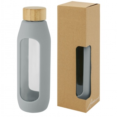 Logo trade business gifts image of: Tidan 600 ml borosilicate glass bottle with silicone grip