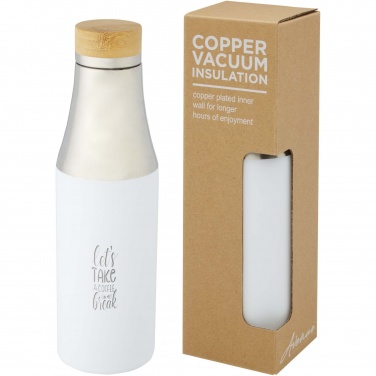 Logo trade promotional gifts picture of: Hulan 540 ml copper vacuum insulated stainless steel bottle with bamboo lid