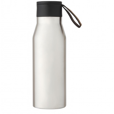 Logo trade promotional items picture of: Ljungan 500 ml copper vacuum insulated stainless steel bottle with PU leather strap and lid