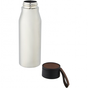 Logo trade advertising products picture of: Ljungan 500 ml copper vacuum insulated stainless steel bottle with PU leather strap and lid