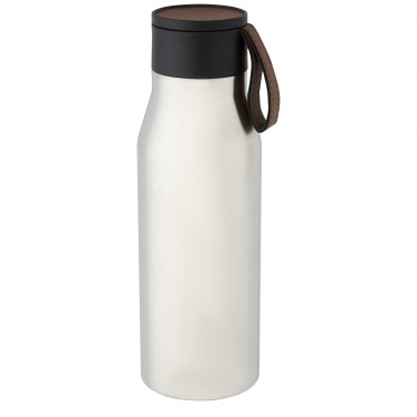 Logotrade promotional giveaway picture of: Ljungan 500 ml copper vacuum insulated stainless steel bottle with PU leather strap and lid