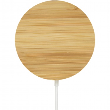 Logo trade promotional gift photo of: Atra 10W bamboo magnetic wireless charging pad