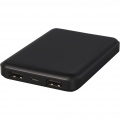 Gleam 5000 mAh ultra slim light-up power bank, Solid black