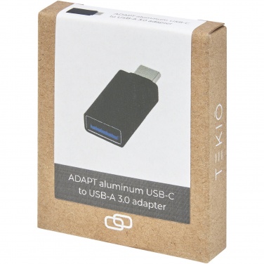 Logo trade promotional giveaways picture of: ADAPT aluminum USB-C to USB-A 3.0 adapter