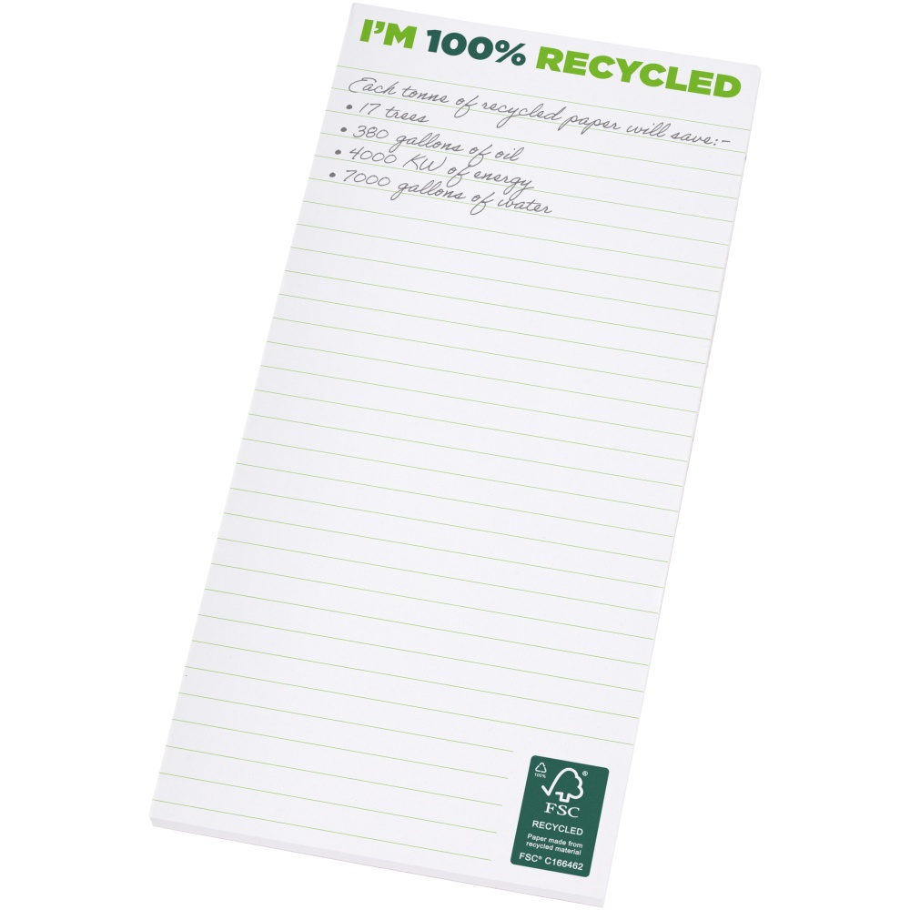 Logo trade promotional product photo of: Desk-Mate® 1/3 A4 recycled notepad