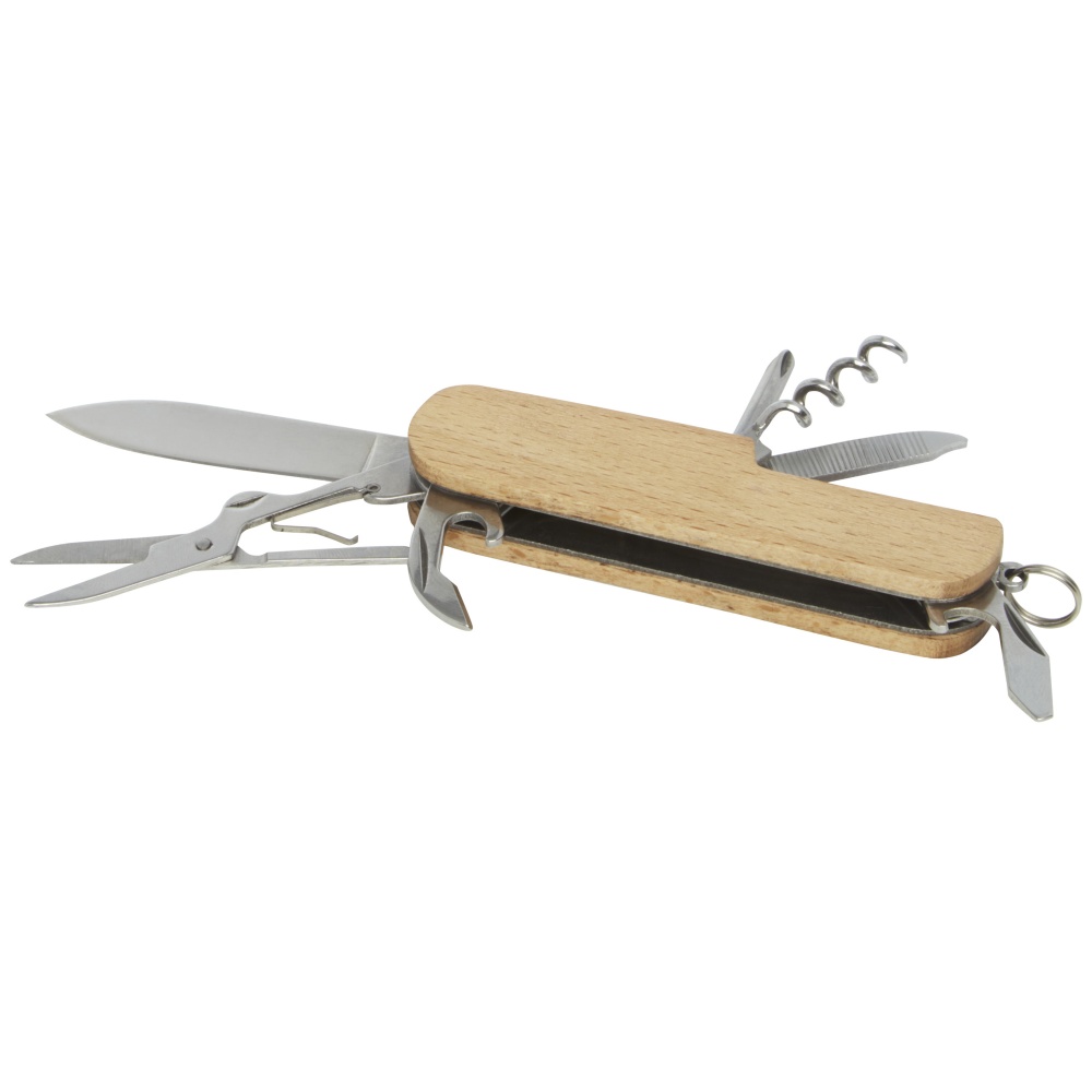 Logo trade promotional giveaways picture of: Richard 7-function wooden pocket knife