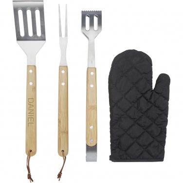 Logotrade corporate gift image of: Gril 3-piece BBQ tools set and glove 