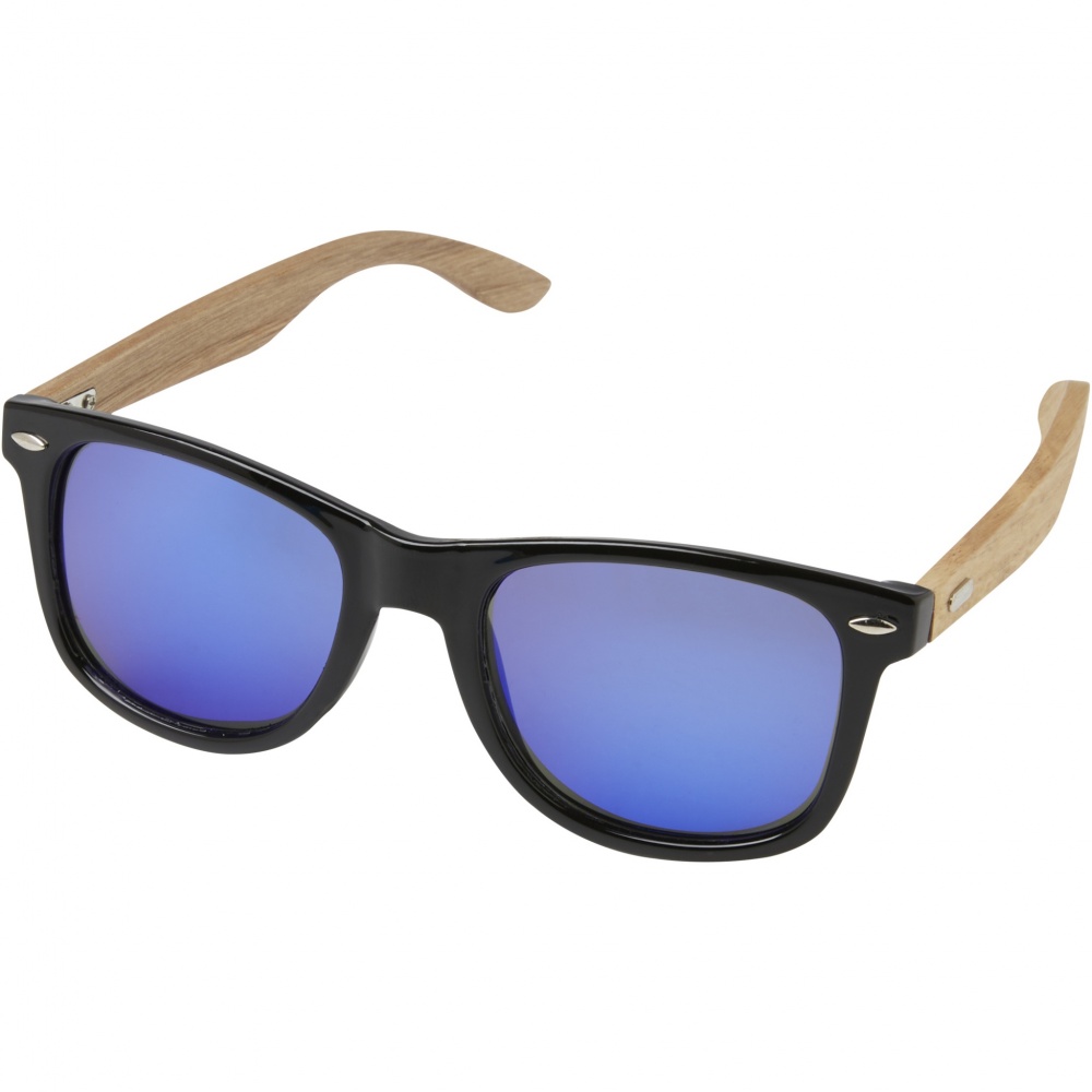 Logo trade corporate gift photo of: Hiru rPET/wood mirrored polarized sunglasses in gift box