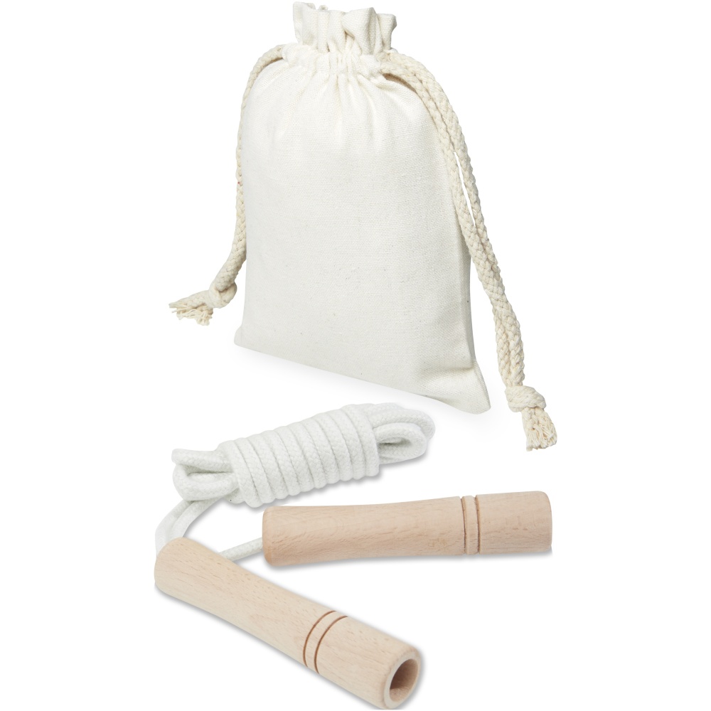 Logotrade promotional gift picture of: Denise wooden skipping rope in cotton pouch