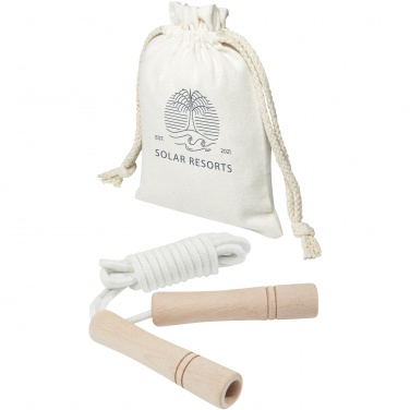 Logo trade promotional products picture of: Denise wooden skipping rope in cotton pouch