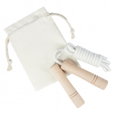 Logotrade promotional product image of: Denise wooden skipping rope in cotton pouch