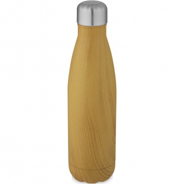 Logotrade advertising products photo of: Cove 500 ml vacuum insulated stainless steel bottle with wood print