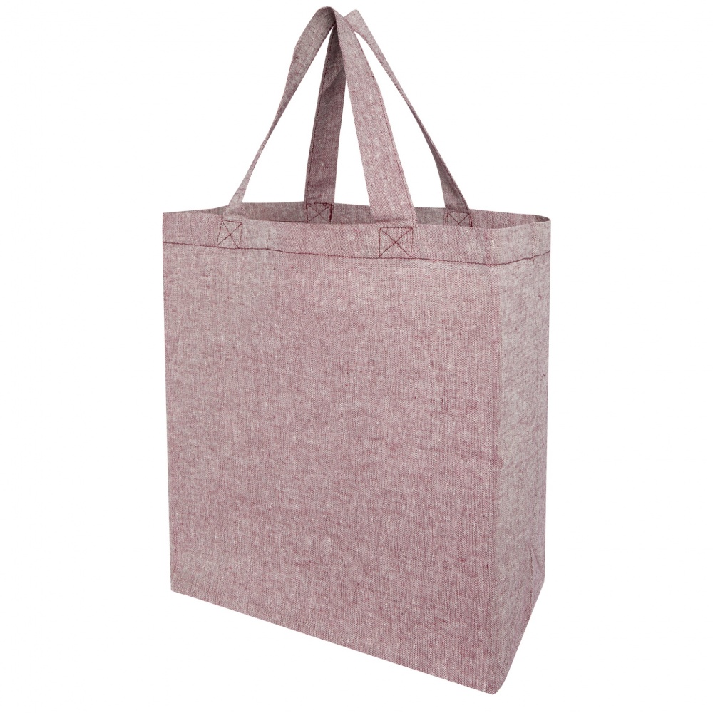 Logo trade promotional merchandise picture of: Pheebs 150 g/m² recycled gusset tote bag 13L