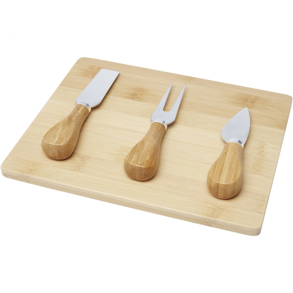 Logo trade advertising products image of: Ement bamboo cheese board and tools