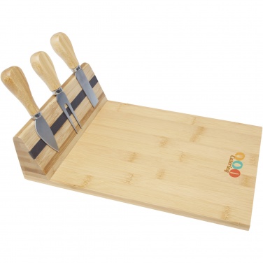 Logo trade promotional giveaway photo of: Mancheg bamboo magnetic cheese board and tools