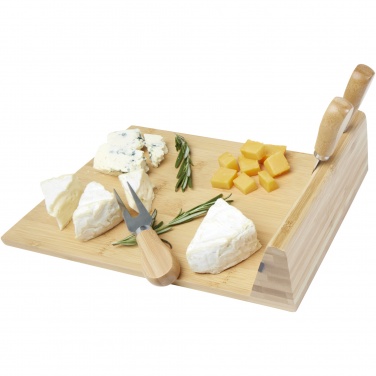 Logo trade promotional items image of: Mancheg bamboo magnetic cheese board and tools