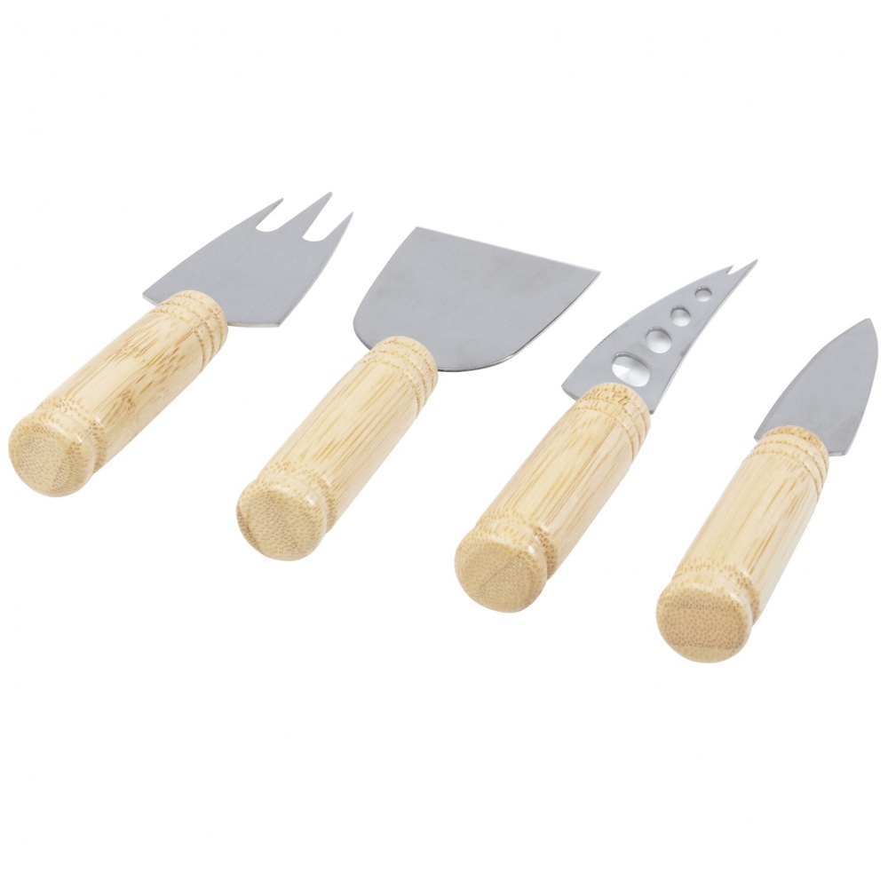 Logo trade promotional gifts picture of: Cheds 4-piece bamboo cheese set