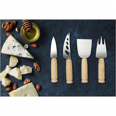 Logotrade promotional giveaway picture of: Cheds 4-piece bamboo cheese set