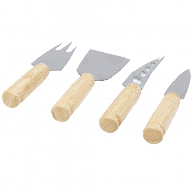 Logo trade promotional giveaway photo of: Cheds 4-piece bamboo cheese set