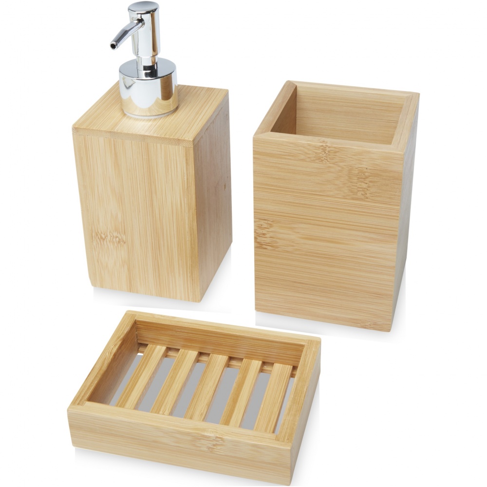 Logotrade promotional gift picture of: Hedon 3-piece bamboo bathroom set